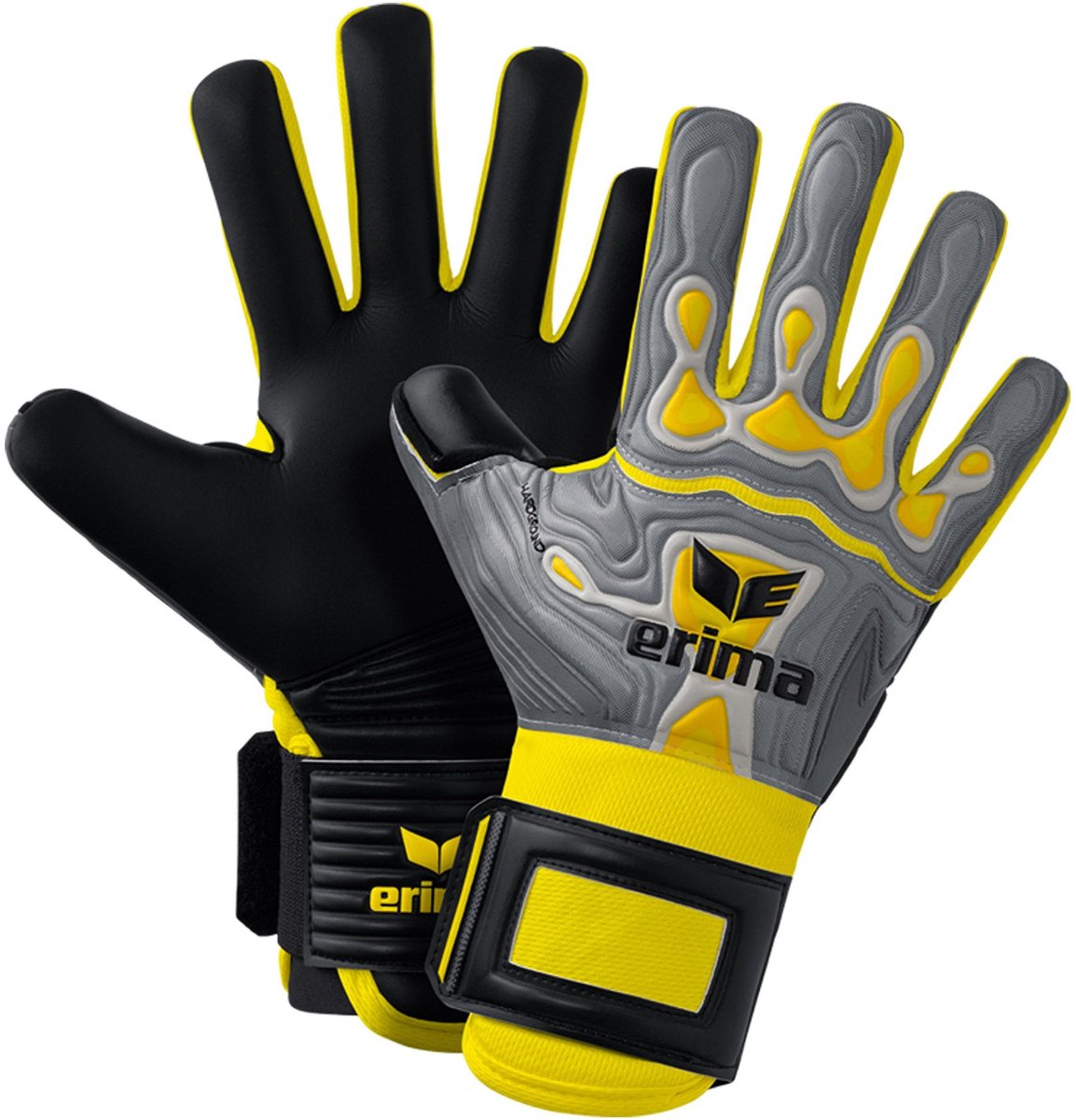 Gants de Gardien Erima Flex-Ray Hardground Homme Gris/Jaune - Taille 11