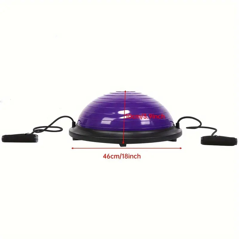 Bosu Balance Ball con Elastici e Pompa – Mezza Palla per Equilibrio, Fitness e Allenamento Sportivo