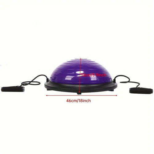 Bosu Balance Ball avec Élastiques et Pompe – Demi-Balle d'Équilibre, Fitness et Entraînement Sportif