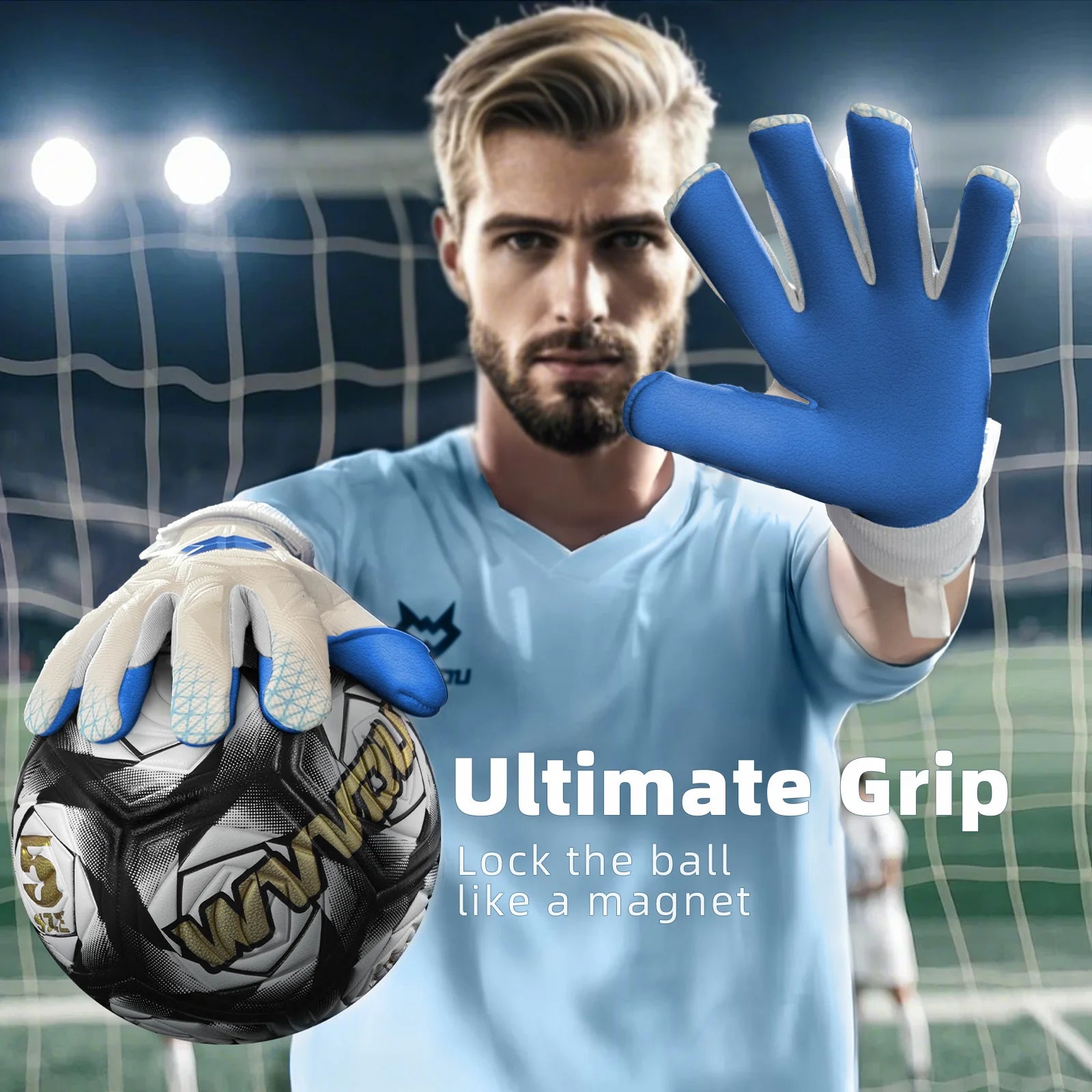 WVVOU Goalkeeper Gloves – 4+3mm Sticky Latex & 3D Cut