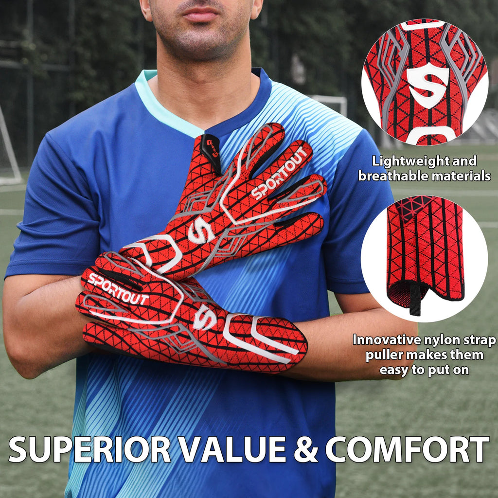 Gants de gardien de but professionnels – Grip en latex allemand 4+3mm | Gants de football respirants