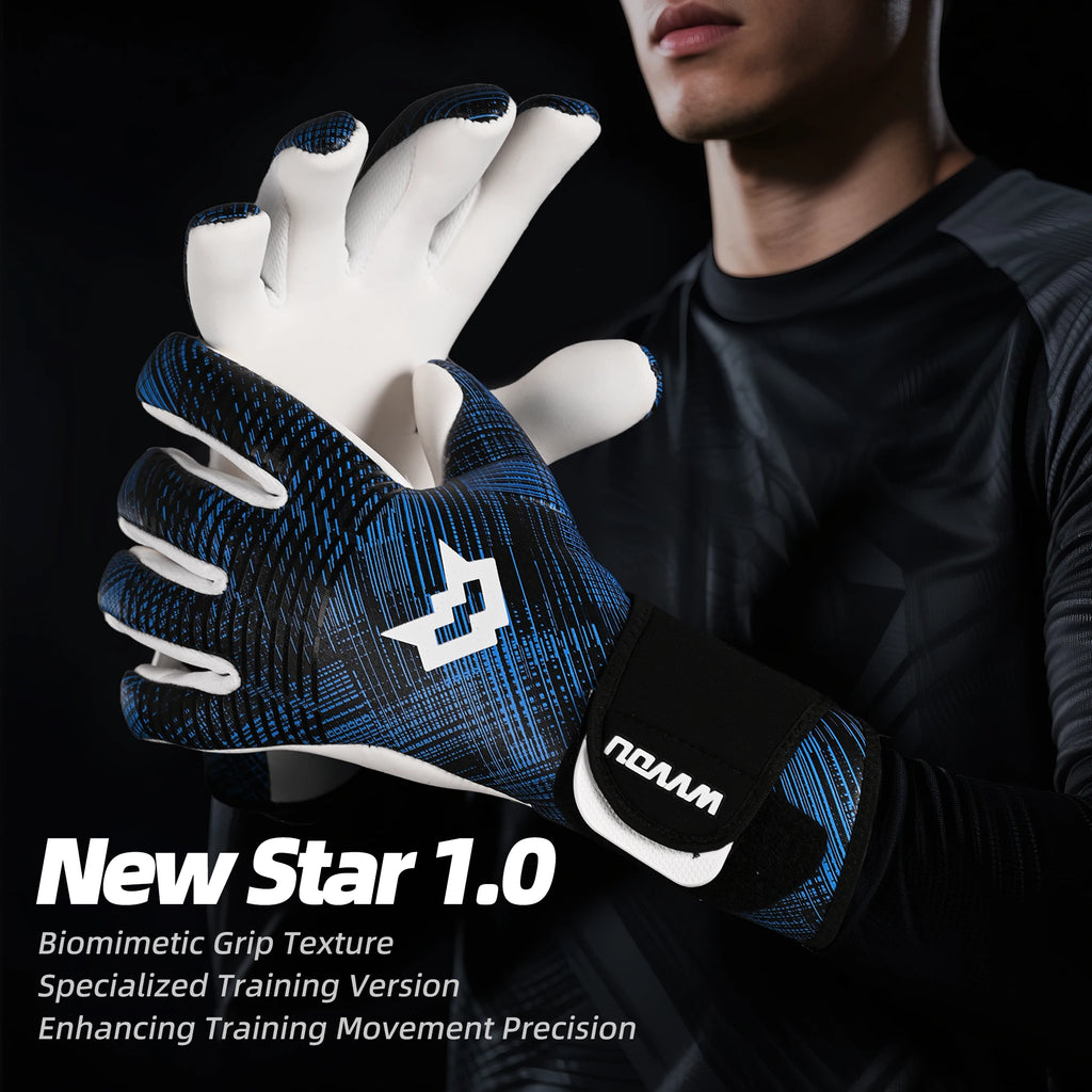 WVVOU Professional Goalkeeper Gloves – 4+3mm Sticky Latex Palm & Breathable Design