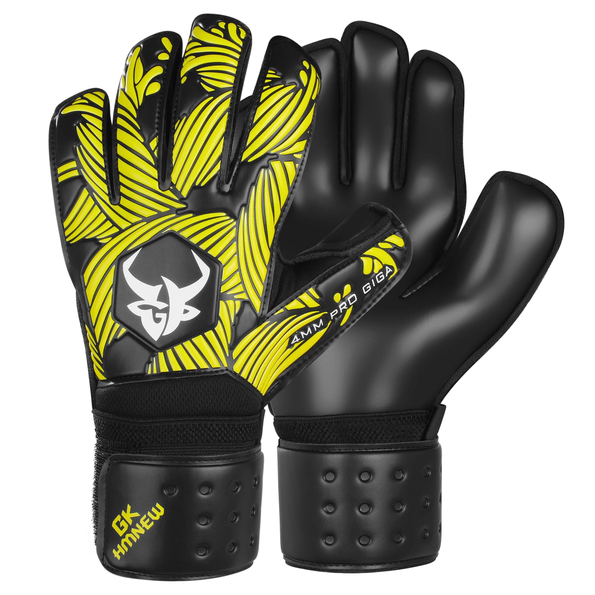 GKHMNEW Goalkeeper Gloves – Strong Grip 4+3mm Fingersave