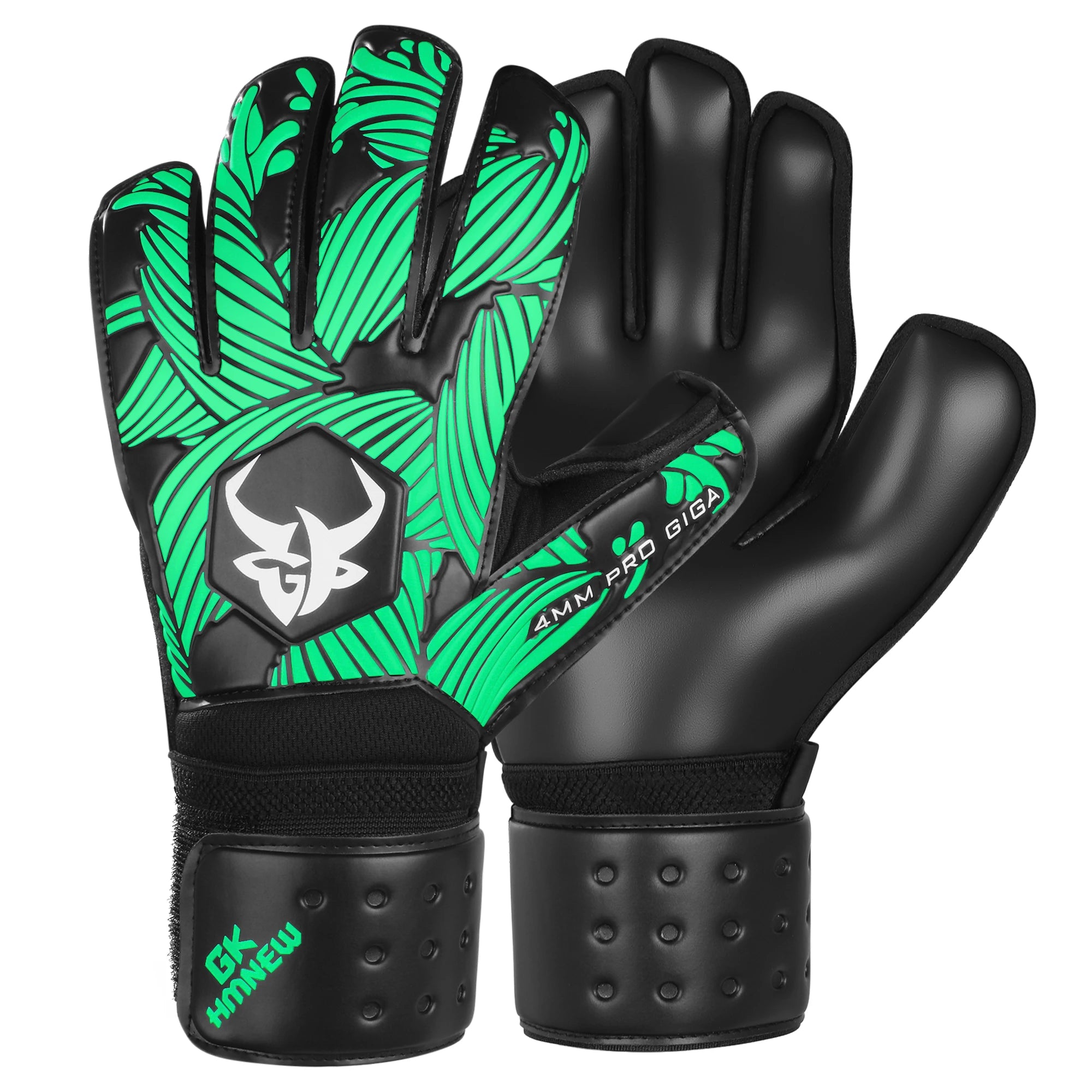 GKHMNEW Goalkeeper Gloves – Strong Grip 4+3mm Fingersave
