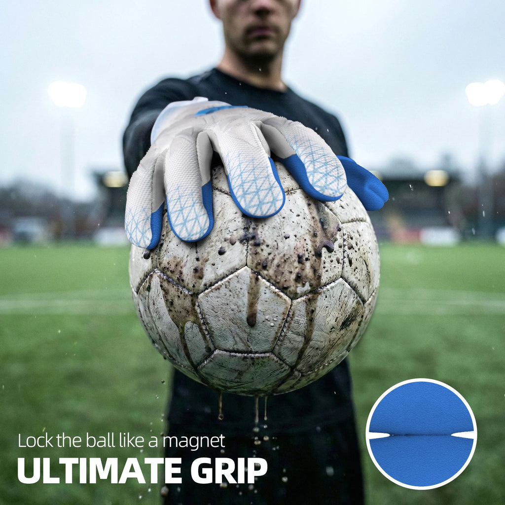 WVVOU Goalkeeper Gloves – 4+3mm Sticky Latex & 3D Cut