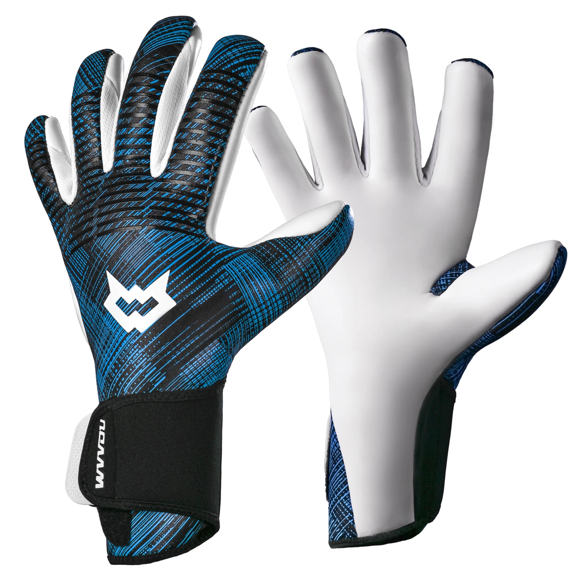 Gants de gardien de but professionnels WVVOU – Paume en latex adhérent 4+3mm et design respirant