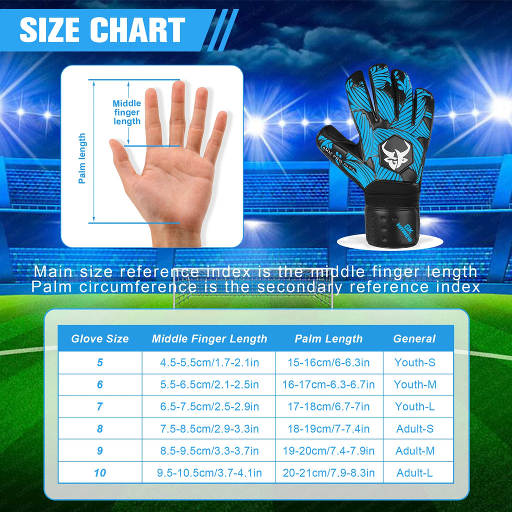 GKHMNEW Goalkeeper Gloves – Strong Grip 4+3mm Fingersave