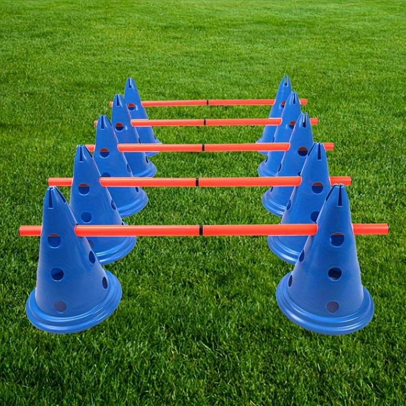 Lot de 15 Cônes d'Entraînement Sportif – Cônes Réglables pour Football, Agilité et Coordination